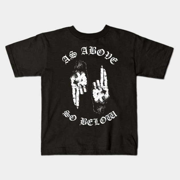 As Above So Below Kids T-Shirt by grimsoulart